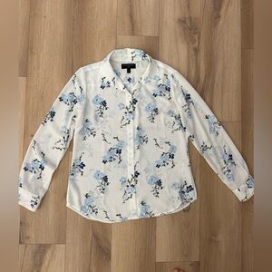 Banana Republic Blue and White Floral Shirt